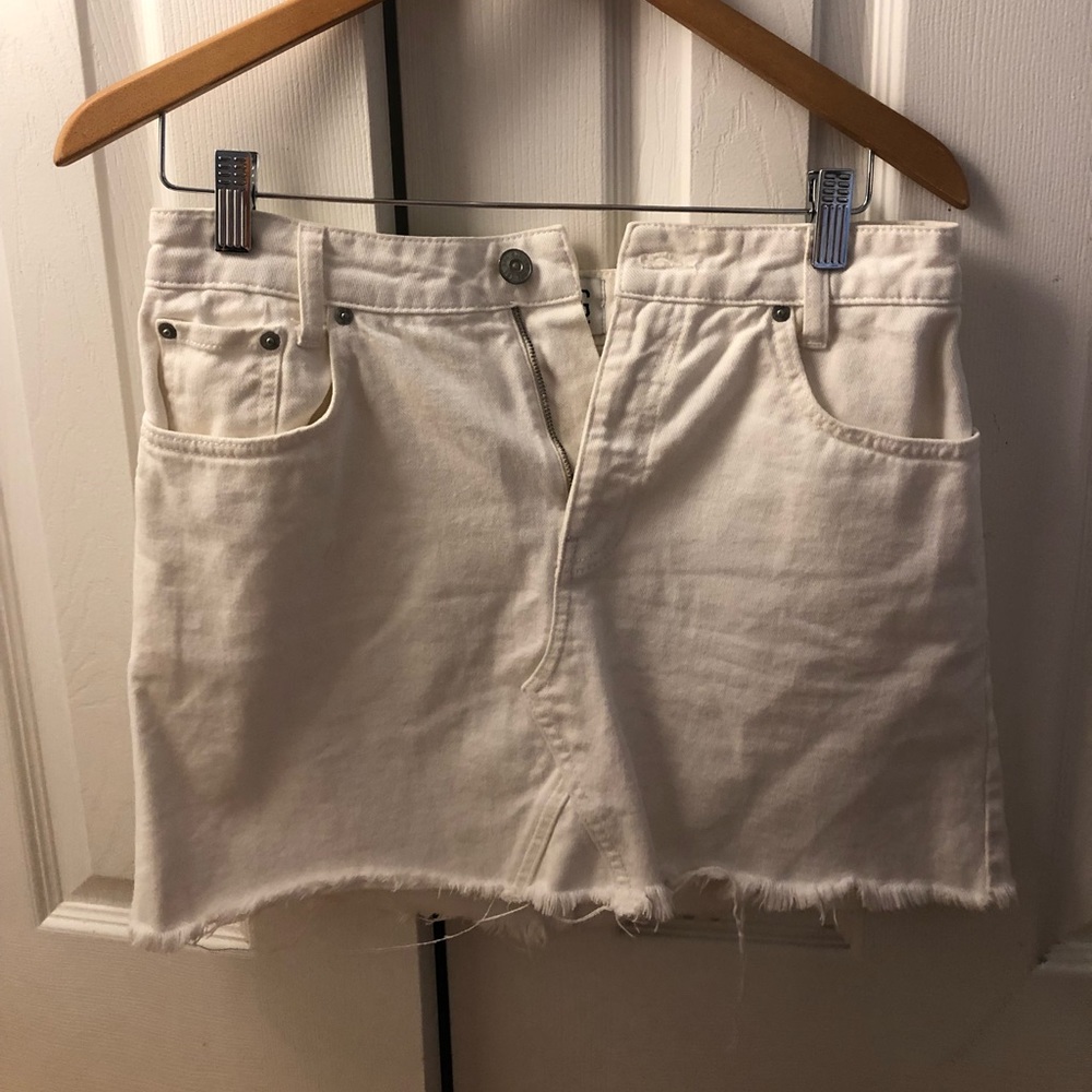 white jean skirt